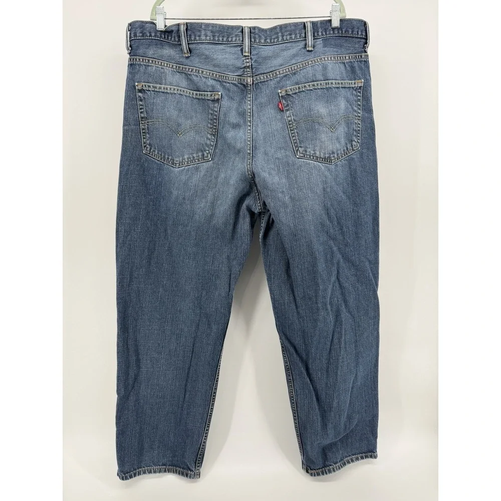 Levi's Size 44x30 Blue Denim Jeans Regular Fit Straight Leg Red Tab